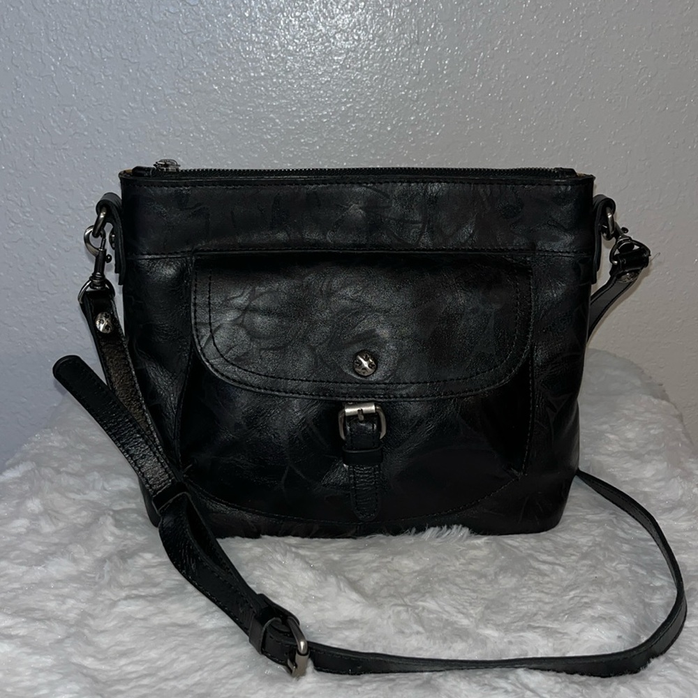 Patricia Nash large embossed leather crossbody purse